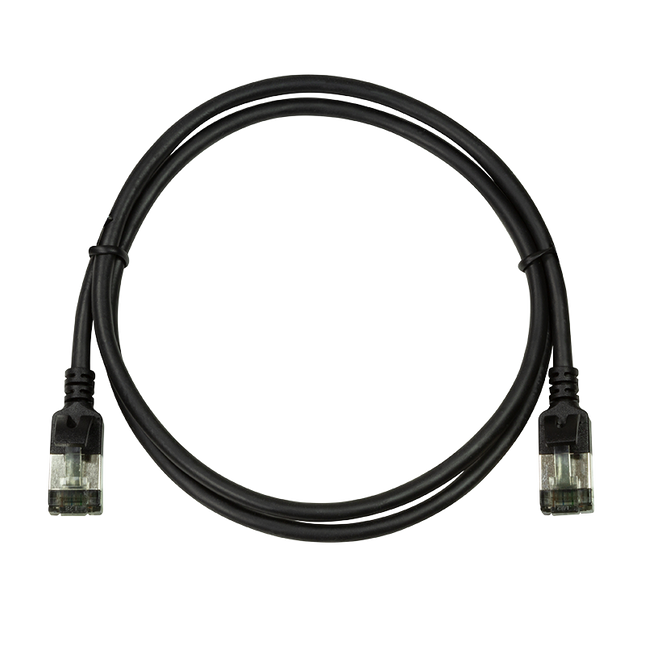CAT6a U/FTP Ultraflex, 100 % cobre, negro, 0,3 M