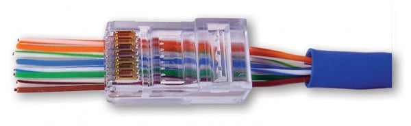 Conector CAT6 RJ45 - UTP 10 piezas para cables flexibles y rígidos