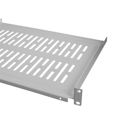Estante 1U para armarios de servidores con una profundidad de 450 mm, gris