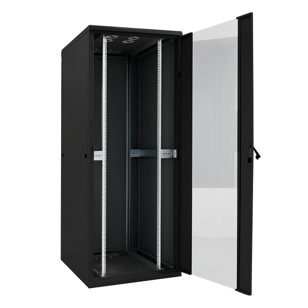 22U server rack with glass door 600x600x1166mm (WxDxH)