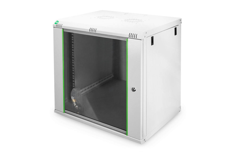 12U wall cabinet, Dynamic 600x450x611 mm, color light gray (RAL 7035)
