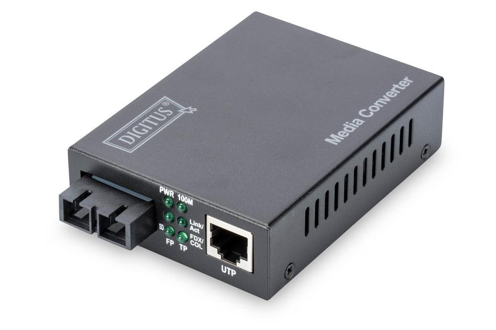 Convertidor de medios Fast Ethernet de 2 km, RJ45/SC