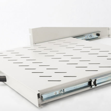 2U pull-out shelf for cabinets from 450 mm depth 88x483x352 mm, up to 30 kg, grey (RAL 7035)