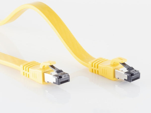 Cable U/FTP CAT8.1 0,25 M plano amarillo 100 % cobre