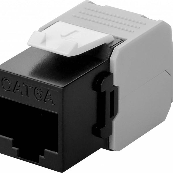 CAT6a Keystone RJ45 sin blindaje negro