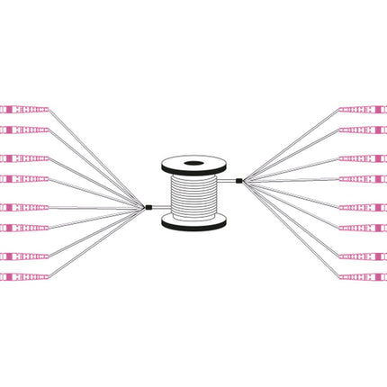Cable de fibra óptica multimodo OM4, 8 fibras, premontado, 100 m, LC/UPC - LC/UPC