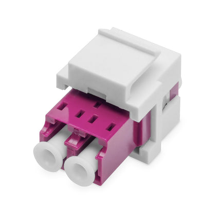 Fiber Optic LC/LC Duplex Coupler, Multimode-OM4, Keystone Module