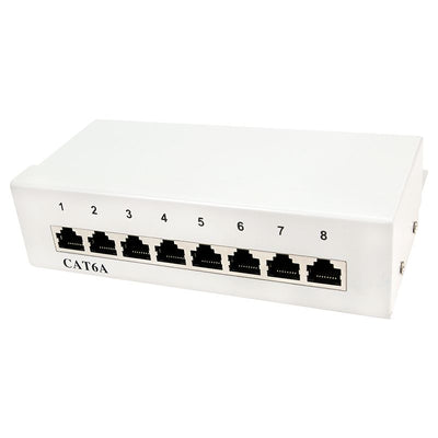 Panel de conexión CAT6a de 8 puertos RAL7035