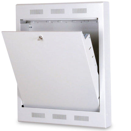 Armario de pared de superficie, inclinable, 750x600x127 mm, 2U, color gris claro (RAL 7035)