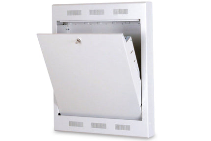 Armario de pared de superficie, inclinable, 750x600x127 mm, 2U, color gris claro (RAL 7035)