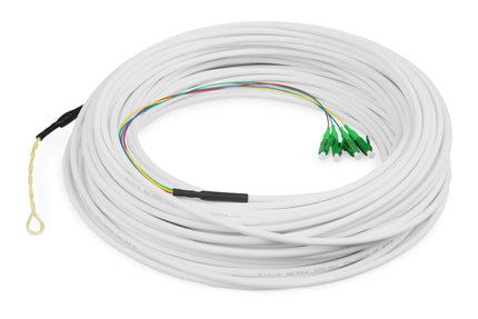 Cable de acometida FTTH, 30 m monomodo, 4 fibras, 4 LC/APC 