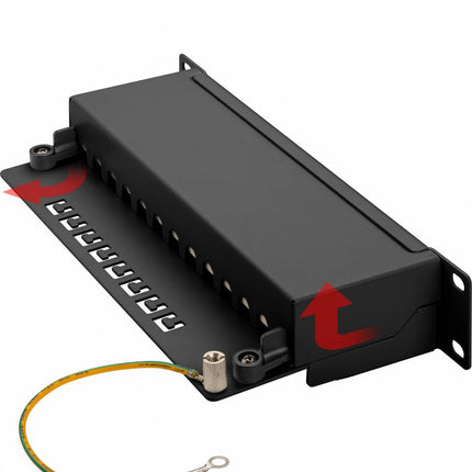 Panel de conexión CAT 6a de 10 pulgadas y 12 puertos