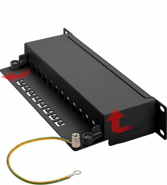 Panel de conexión CAT 6a de 10 pulgadas y 12 puertos