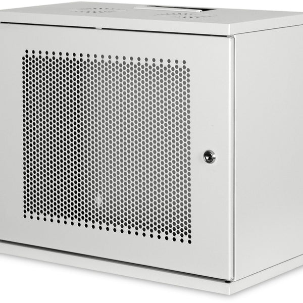 Armario de pared 9U, SOHO, sin montar, 540x400x460 mm, puerta frontal perforada, gris claro