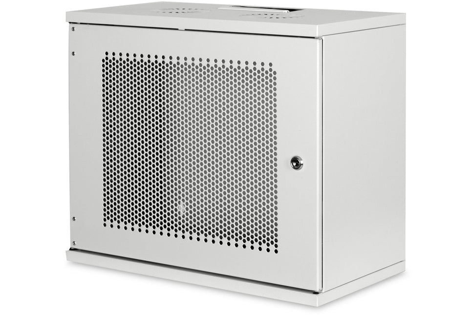 Armario de pared 9U, SOHO, sin montar, 540x400x460 mm, puerta frontal perforada, gris claro