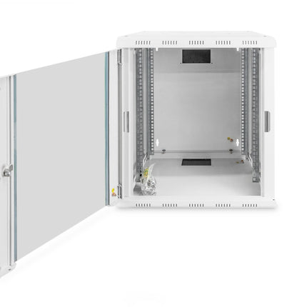 12U wall cabinet, Unique 600x450x643 mm, color light gray (RAL 7035)