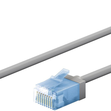 Ultra-flexible thin CAT 6A patch cable U/UTP 0.25M gray