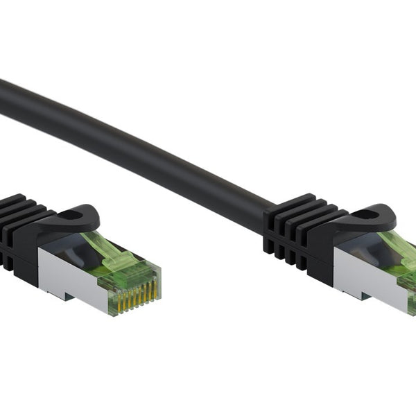 CAT8.1 S/FTP LSZH 0,25 M Negro con certificación GHMT