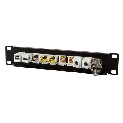 Panel de conexión para conector Keystone de 10 puertos de 10 pulgadas, color negro