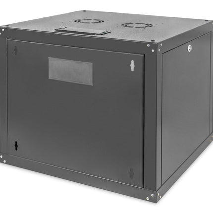 9U wall cabinet, Unique 600x600x509 mm, color black (RAL 9005)