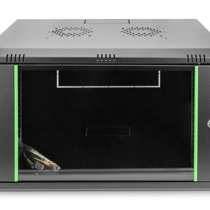 7U wall mounting cabinet, Dynamic 389x600x450 mm, color black (RAL 9005)