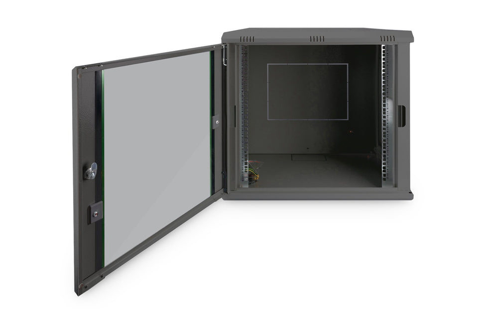 12U wall mounting cabinet, Dynamic 611x600x450 mm, color black (RAL 9005)