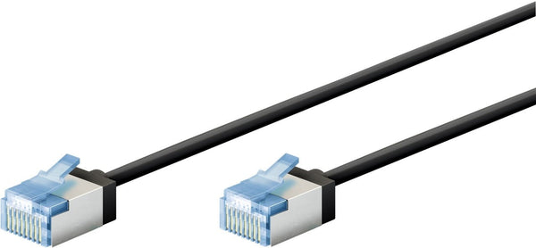 Cable de conexión CAT 6A ultraflexible y delgado U/FTP de 15 m, color negro