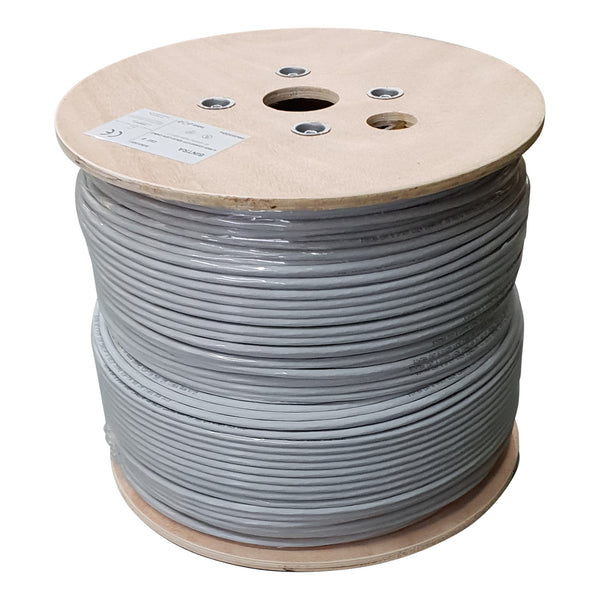 Cable de red UTP CAT6, rígido, 500 m, 100 % cobre, gris