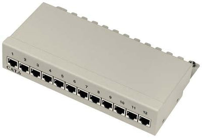 Panel de conexión Cat6A de 12 puertos RAL 7035