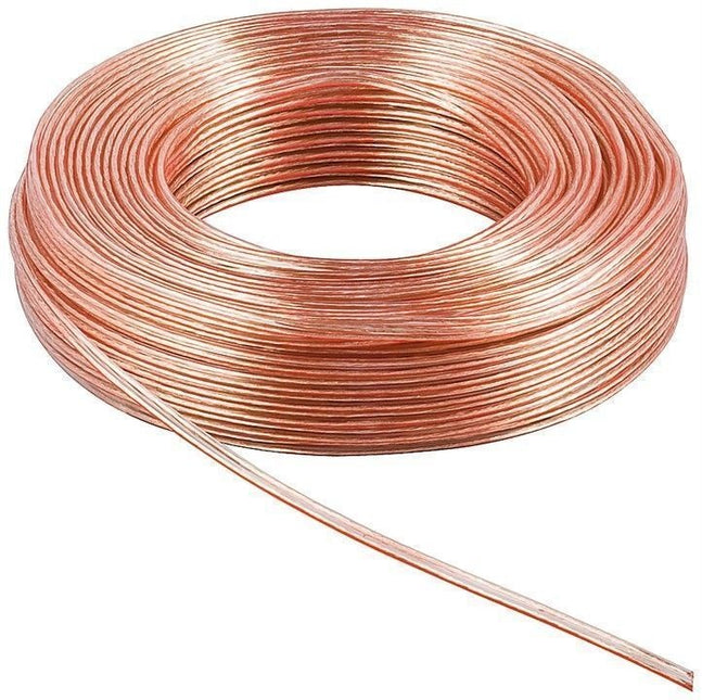 Cable de altavoz 2 x 2,5 mm² transparente 50M en rollo de cobre