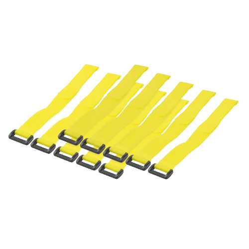 Bridas de 300 mm con velcro amarillas 10 unidades