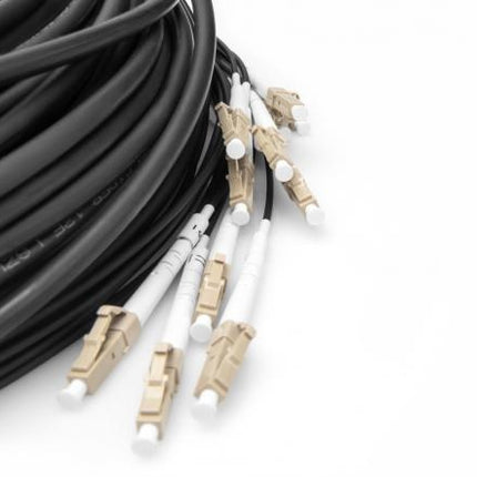 Cable de fibra óptica multimodo OM4, 12 fibras, premontado, 100 m, LC/UPC - LC/UPC 