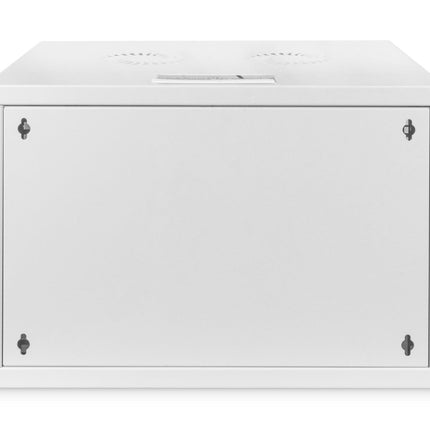 Armario de pared 7U, SOHO, sin montar, 540x400x370 mm, puerta frontal de cristal, gris claro