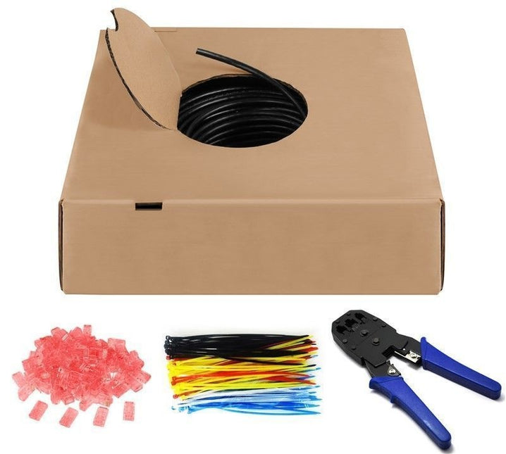 Cable UTP CAT6 rígido para exterior, 100 m, 100 % cobre.