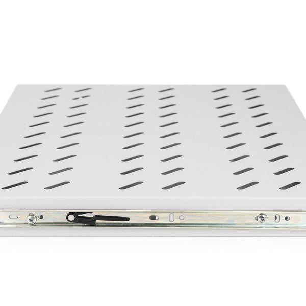 Estantería extensible 1U para racks de 600 mm de profundidad 40x485x368 mm, hasta 25 kg, gris claro (RAL 7035)