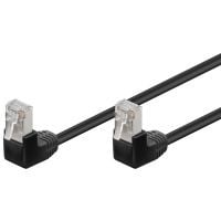 Cable UTP Cat5e de 0,25 m, color negro, 2 conectores en ángulo