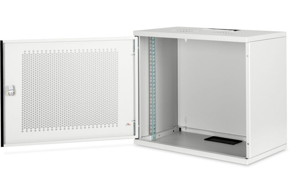Armario de pared 9U, SOHO, sin montar, 540x400x460 mm, puerta frontal perforada, gris claro