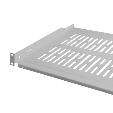 Estante 1U para armarios de servidores con una profundidad de 450 mm, gris