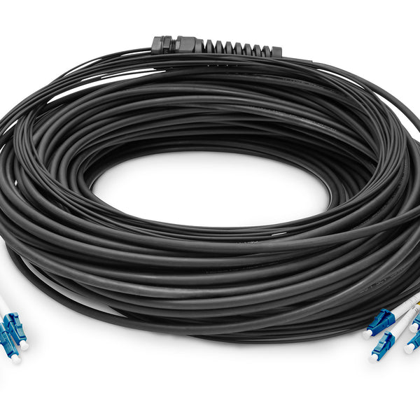 Cable de fibra óptica universal premontado, 50 m, monomodo OS2, 8 fibras, LC/UPC - LC/UPC 