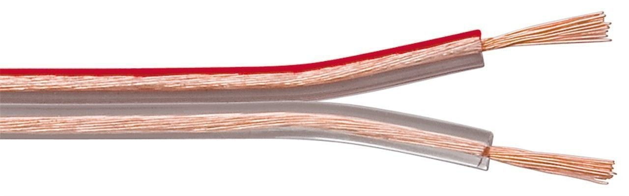 Cable de altavoz 2 x 2,5 mm² transparente 50M en rollo de cobre