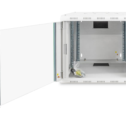 9U wandkast, Unique 600x450x509 mm, kleur lichtgrijs (RAL 7035)