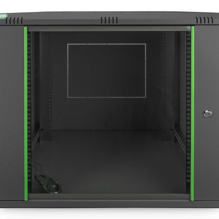 Armario de pared 12U 600x600x611 mm, color negro (RAL 9005)