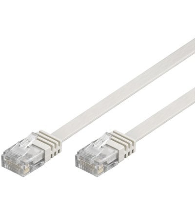 Cable UTP plano Cat6 de 5 m, blanco