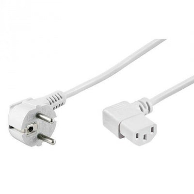 Cable de alimentación CEE 7/7 acodado (macho) a C13 acodado (hembra) 1,5 m blanco