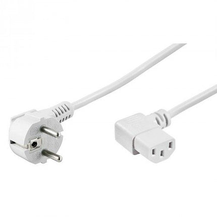 Cable de alimentación CEE 7/7 acodado (macho) a C13 acodado (hembra) 1,5 m blanco