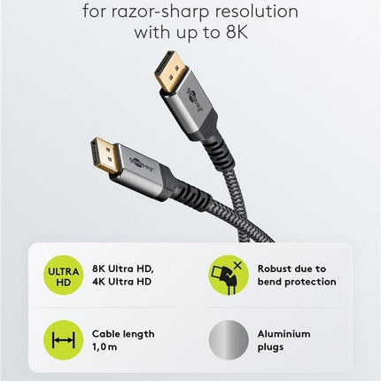 Cable DisplayPort™, 8K a 60 Hz, 2 m