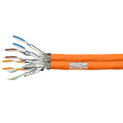 S/FTP CAT7 duplex netwerkkabel stug 500M 100% koper oranje