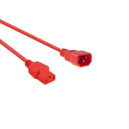 Cable de alimentación C14 - C13 3x 0,75 mm Rojo 1,8 m