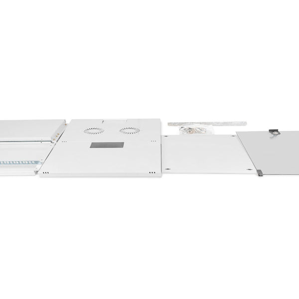 Armario de pared 9U, SOHO, sin montar, 540x400x460 mm, puerta frontal de cristal, gris claro