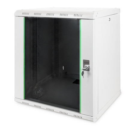 12U wall cabinet, Unique 600x450x643 mm, color light gray (RAL 7035)